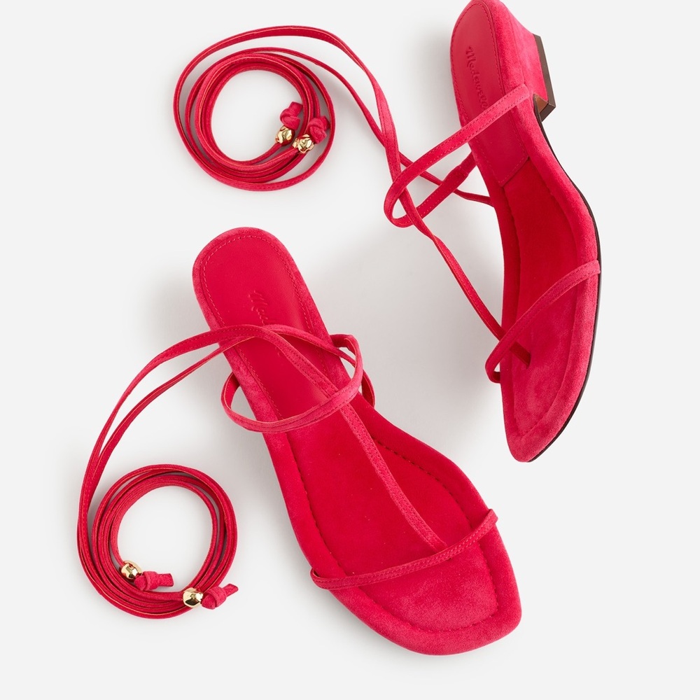 Madewell
Women's The Maycie Lace-Up T-Strap Sandals in Suede 9